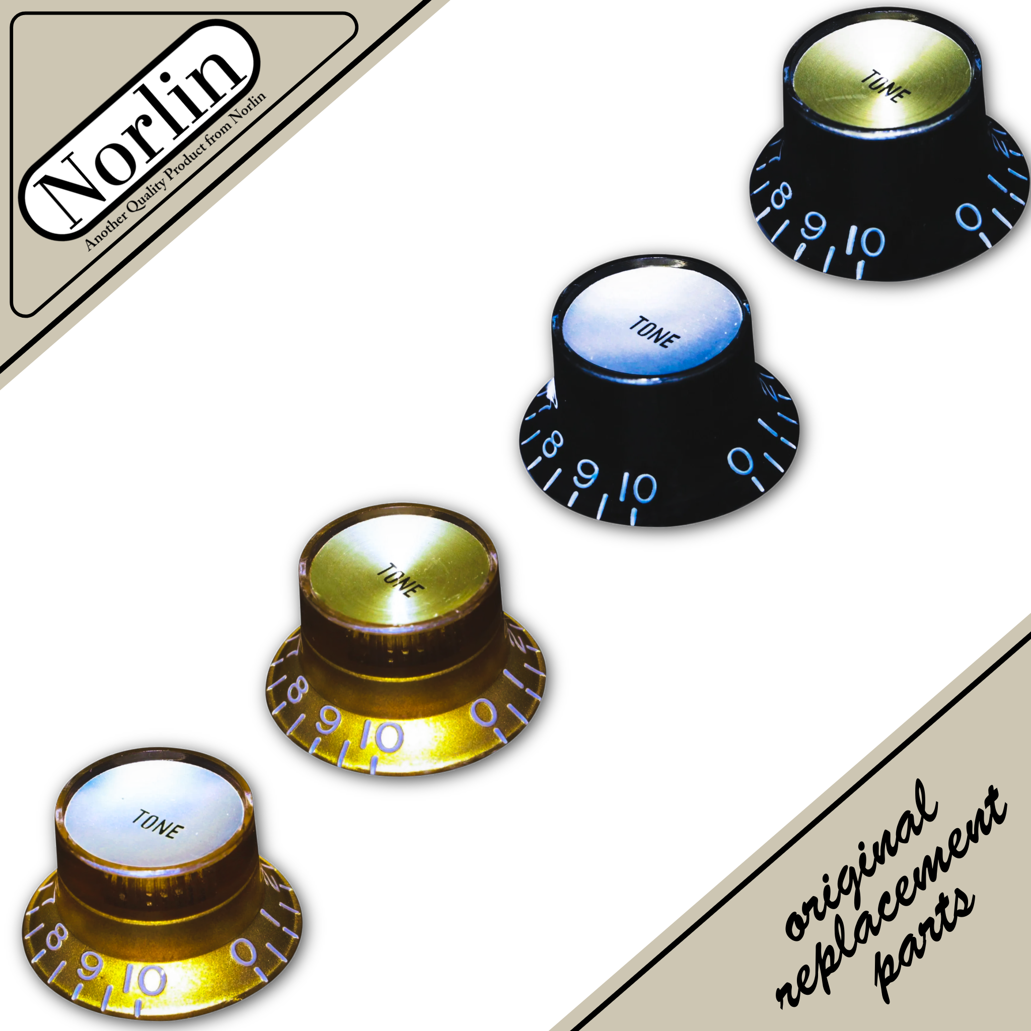 Embossed Top Hat Reflector Tone Knob for Gibson® Guitars